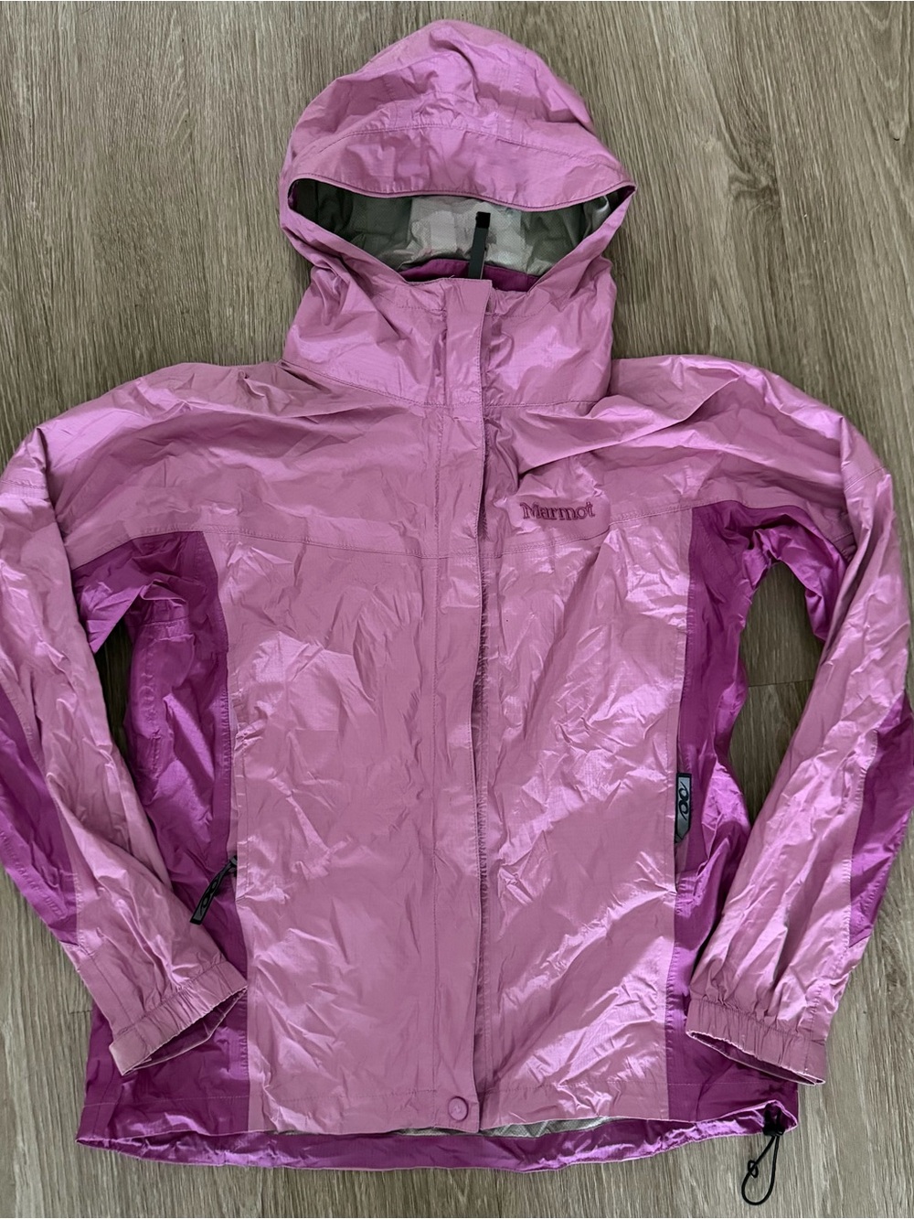 Marmot Pink shell rain jacket sz M